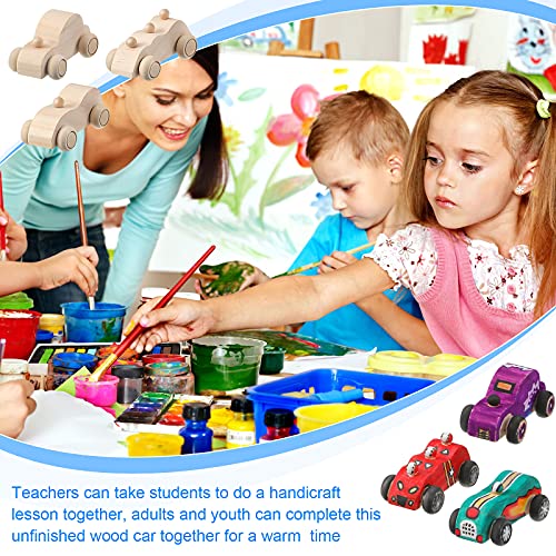 12 Pieces Wood DIY Car Toys, Unfinished Wooden Cars, Crafts for Students Home Activities, Easy Woodworking and Family Time Set Sumind