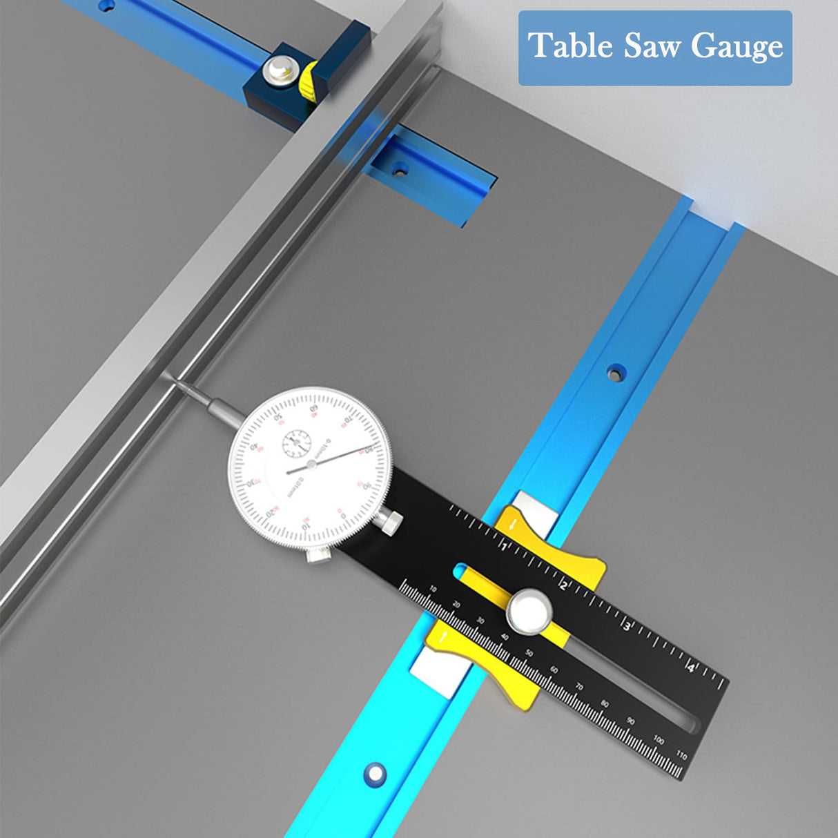Table Saw Miter Gauge - Table Saw Dial Indicator Gauge, Precision Dial Indicator Table Saw Basic Kit for Aligning and Calibrating Work Shop Machinery Hesderty