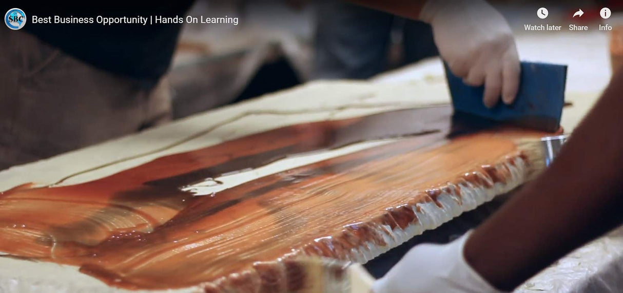 EPOXY Resin V-Notch Spreading Tool - Best EPOXY Spreader - Very Flexible, Very Durable, Approx. 8,1/2" Wide x 3,1/2" Long & Approx. 3/8" Thick SBC Decorative Concrete Training and Products