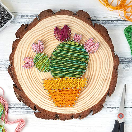 ARTEZA Natural Wood Slices, 8 Pieces, 7.9-9 Inch Diameter, 0.8 Inch Thickness, Round Wood Discs for Crafts, Christmas Wood Ornaments, Centerpieces & ARTEZA