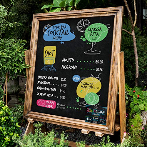 LANA & LUCA Jumbo Liquid Chalk Markers Square Tip - Bold Color Chalk Board Marker for Chalkboards, Windows, Signs, Blackboards - 24 Chalkboard Labels LANA & LUCA