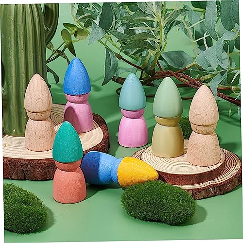 LABRIMP 8pcs Wooden Puppet Graffiti Peg Doll Wood Doll Bodies Family Member Wood Peg DIY Wooden Peg Doll Decorative Peg People Wood Peg Angel Puppet LABRIMP
