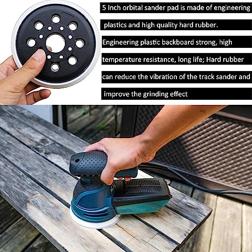 Tockrop 2 Pack 5 Inch 8 Hole Hook & Loop Replacement Sander Pad for 5" Bosch ROS20VS, ROS20VSC, ROS20VSK, ROS20, ROS10 Random Orbit Sander Sanding Tockrop