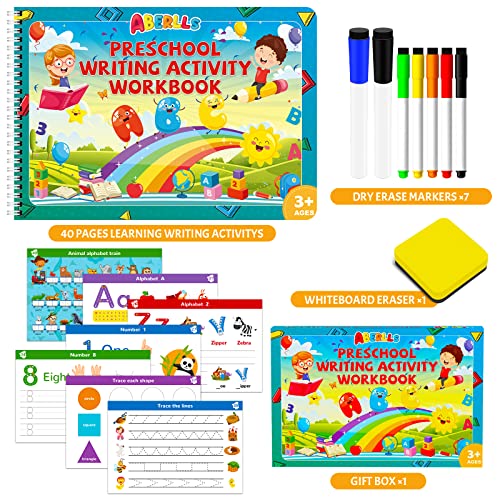 Handwriting Practice Book for Kids, Toddler Preschool Learning Activity for 3 4 5 Year Old, Kindergarten Educational Toys, Montessori Toys Learn ABERLLS