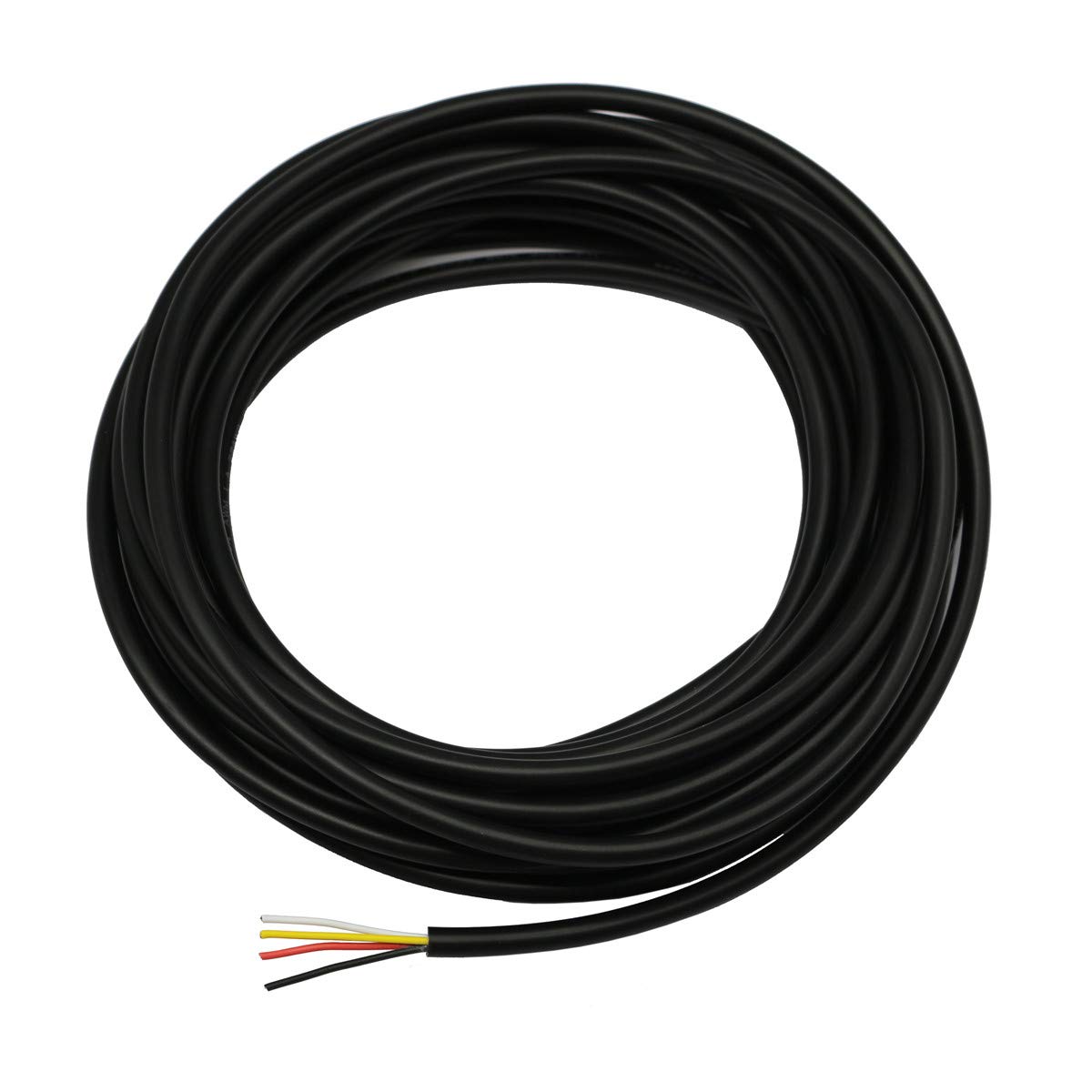 18AWG UL2464 Power Cable LED Red & Black & Yellow & White 4 Conductors tinned Copper (18AWG -4C- 25ft) CBAZY