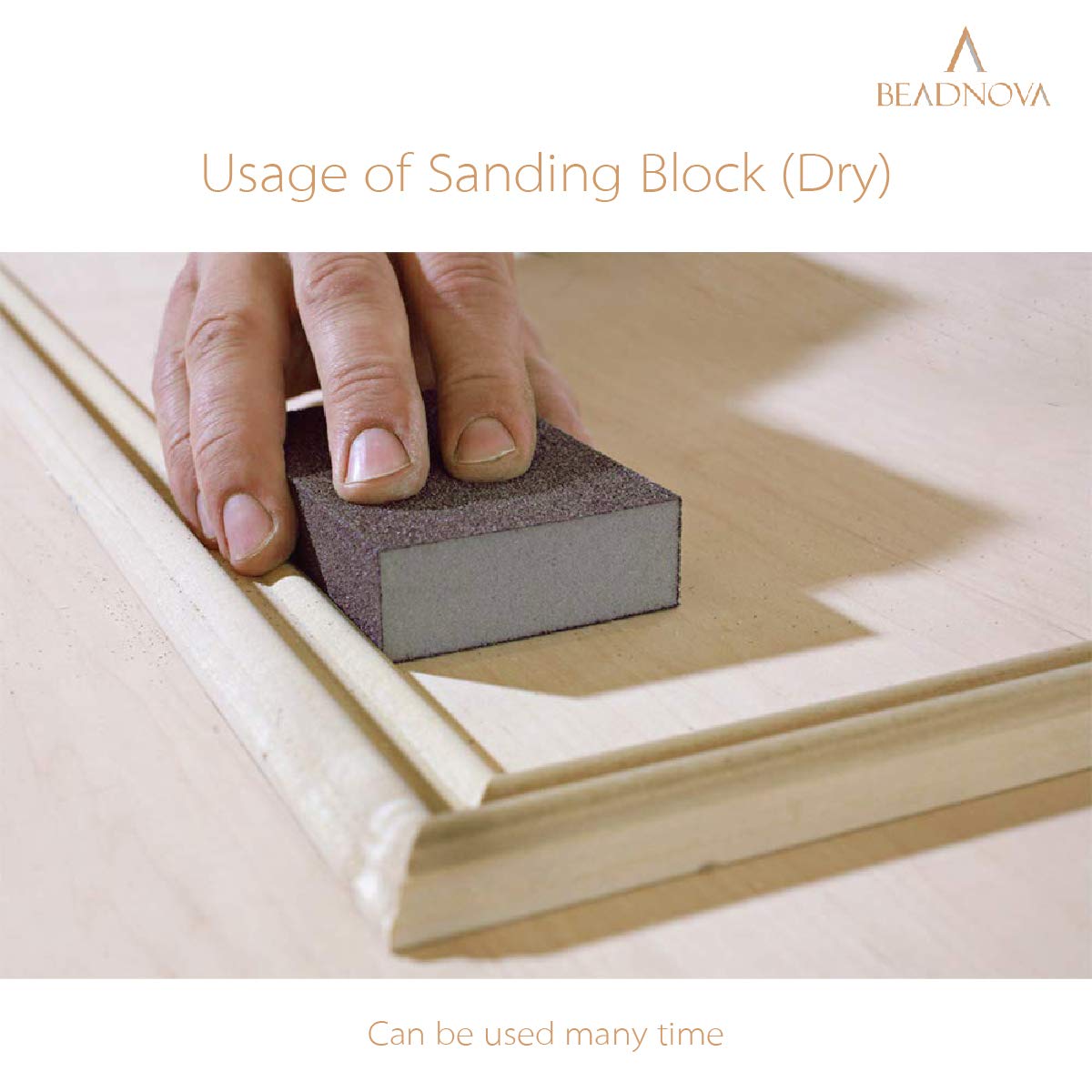 BEADNOVA Sanding Block Sandpaper Block Coarse/Medium/Fine/Superfine Assorted Dry Wet Sanding Sponge (Pack of 8, 4 Grit) BEADNOVA