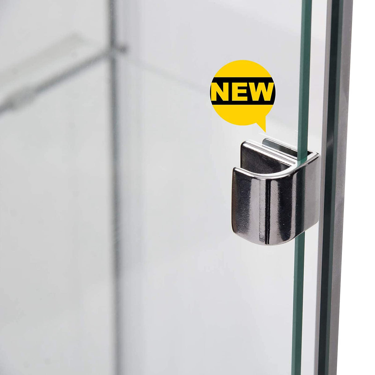 Zacis Contemporary 4-Tier Glass Display Cabinet with Doors - Stylish Floor Standing Curio for Home Decor Zacis