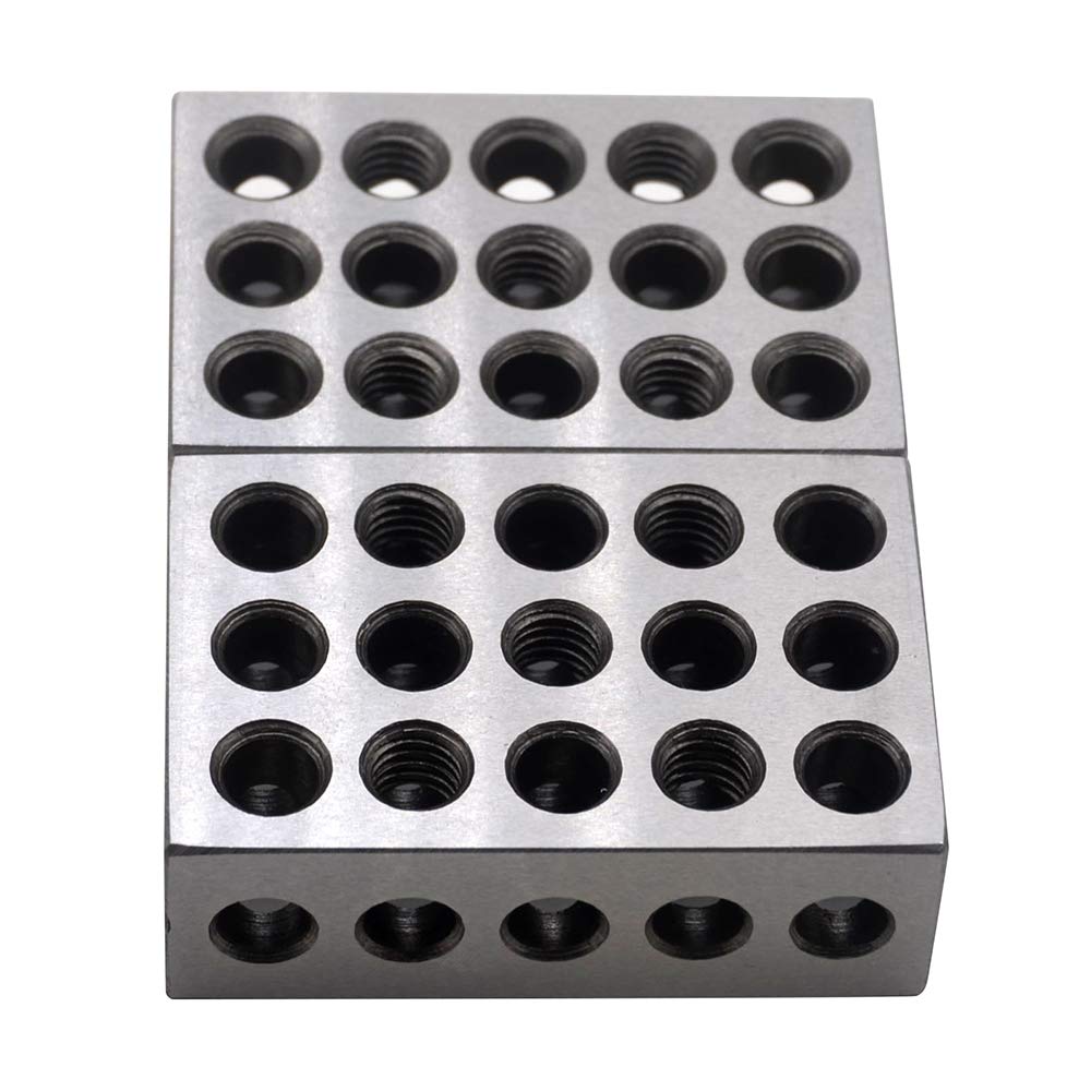 Oudtinx 1-2-3 Blocks Matched Pair Hardened Steel 23 Holes (1"x2"x3") Set Precision Machinist Milling Oudtinx