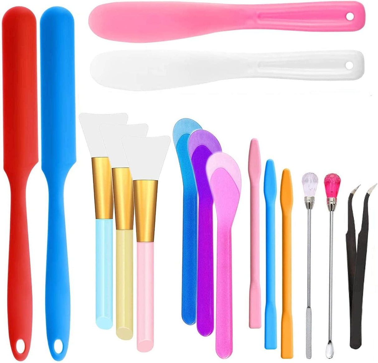 Silicone Stir Sticks Kit 16Pcs, Silicone Epoxy Brush, Silicone Stirring Tool, Mixing Spoon, Silicone Scraper DIY Crafts Tool for Resin Epoxy Liquid WoodArtSupply