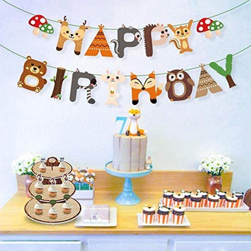 Wood-Grain 3-Tier Cardboard Cupcake Stand/Tower | Wild One, Woodland Animal Baby Shower WoodArtSupply