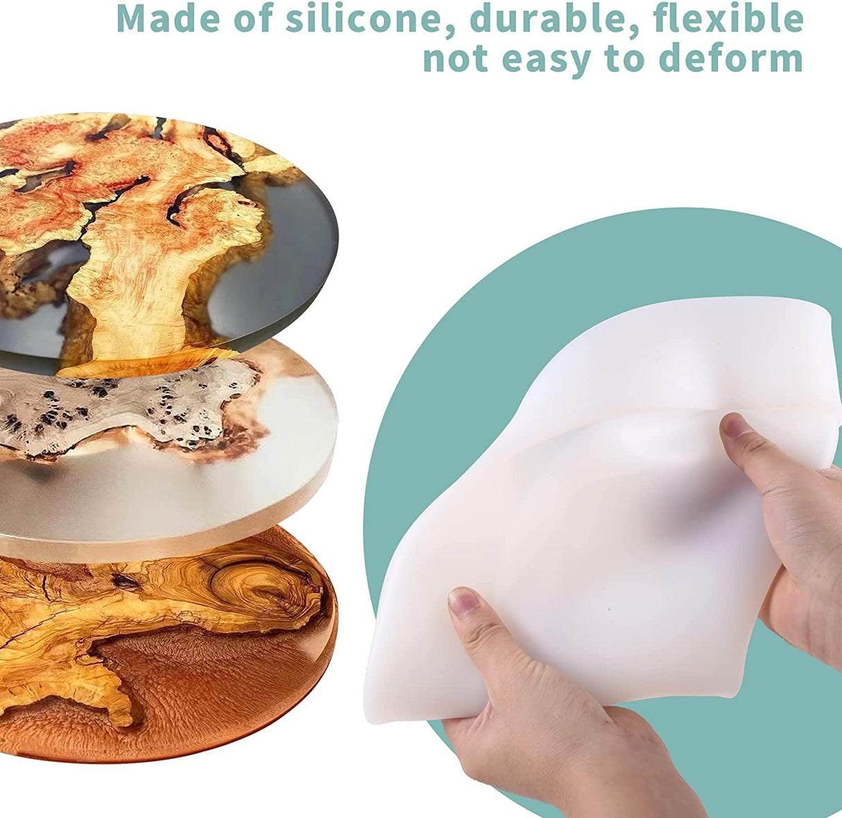 Extra Large Resin Table Mold 14 Inch round Silicone Epoxy Resin Molds for River Table, DIY Crafts,Cutting Board, Desktop Decoration WoodArtSupply