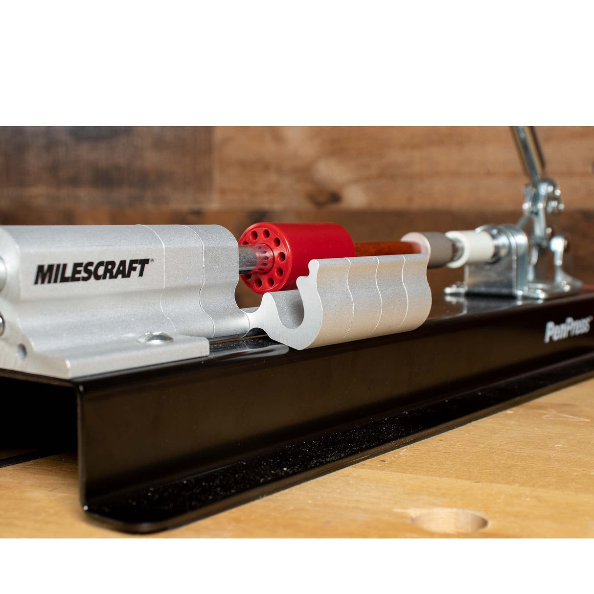 Milescraft 4701 Pen Press – Join Turned Pens & Projects – Advanced, Spring-Loaded Design Holds Workpiece in Place & Adjusts Size Quickly Using Six Milescraft
