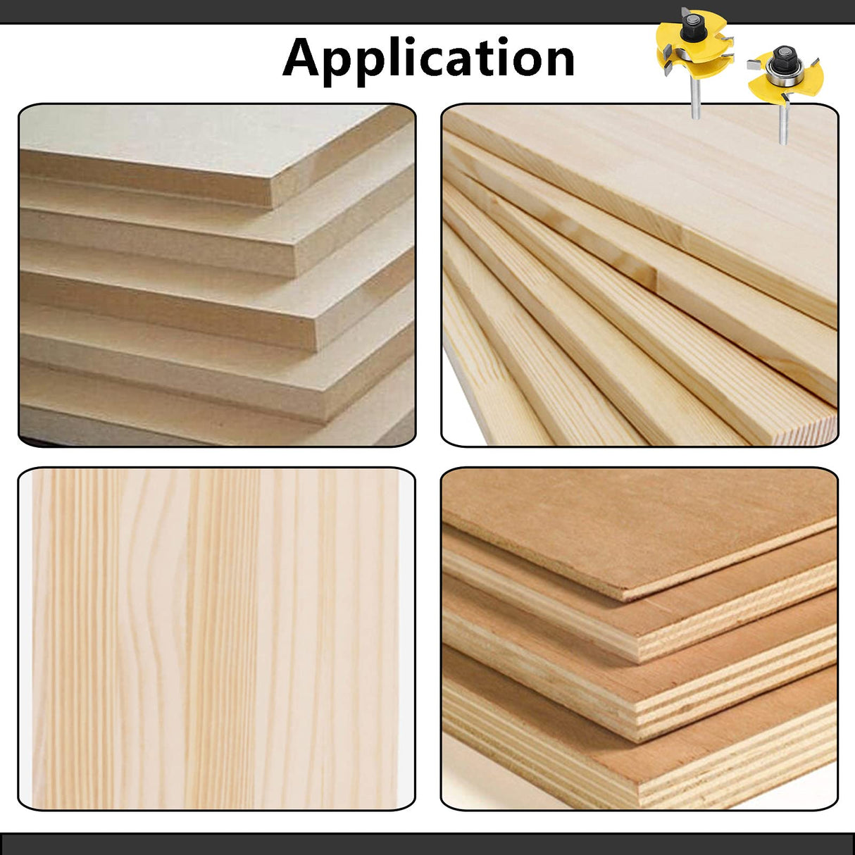 NC NC Tongue and Groove Router Bit Set,2PCS Wood Milling Cutter for Woodworking (14 inch Shank) N\C