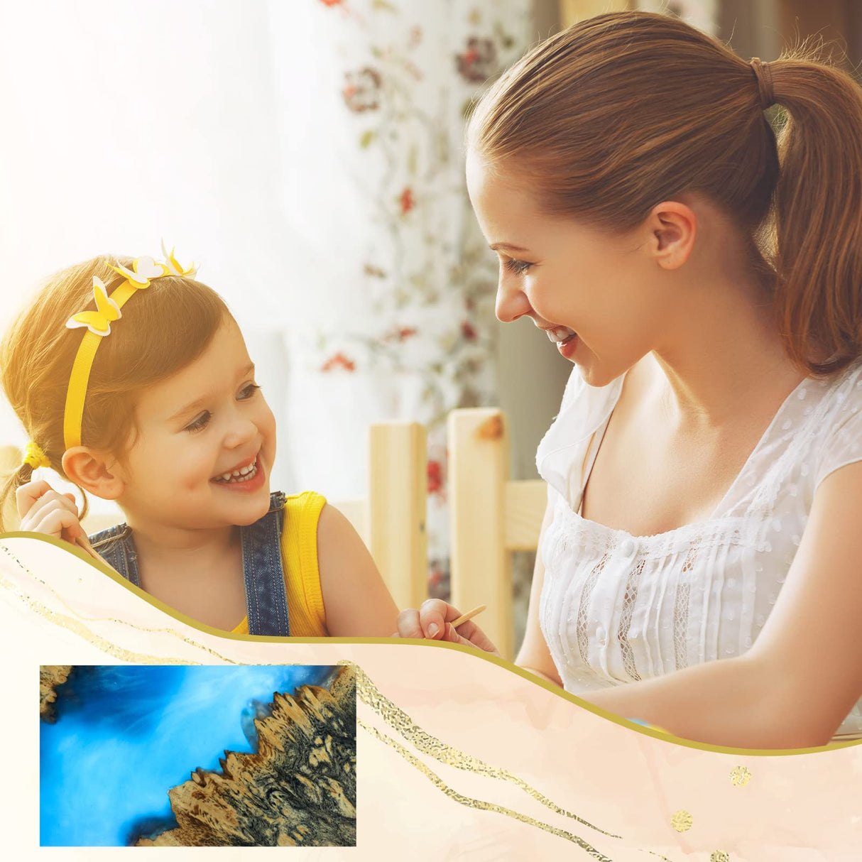 Resin Tray Molds and Gold Handles Set Silicone Tray Mold Irregular Casting Agate Epoxy Molds for DIY Crafts Making Faux Agate Tray Serving Board Home Hoolerry