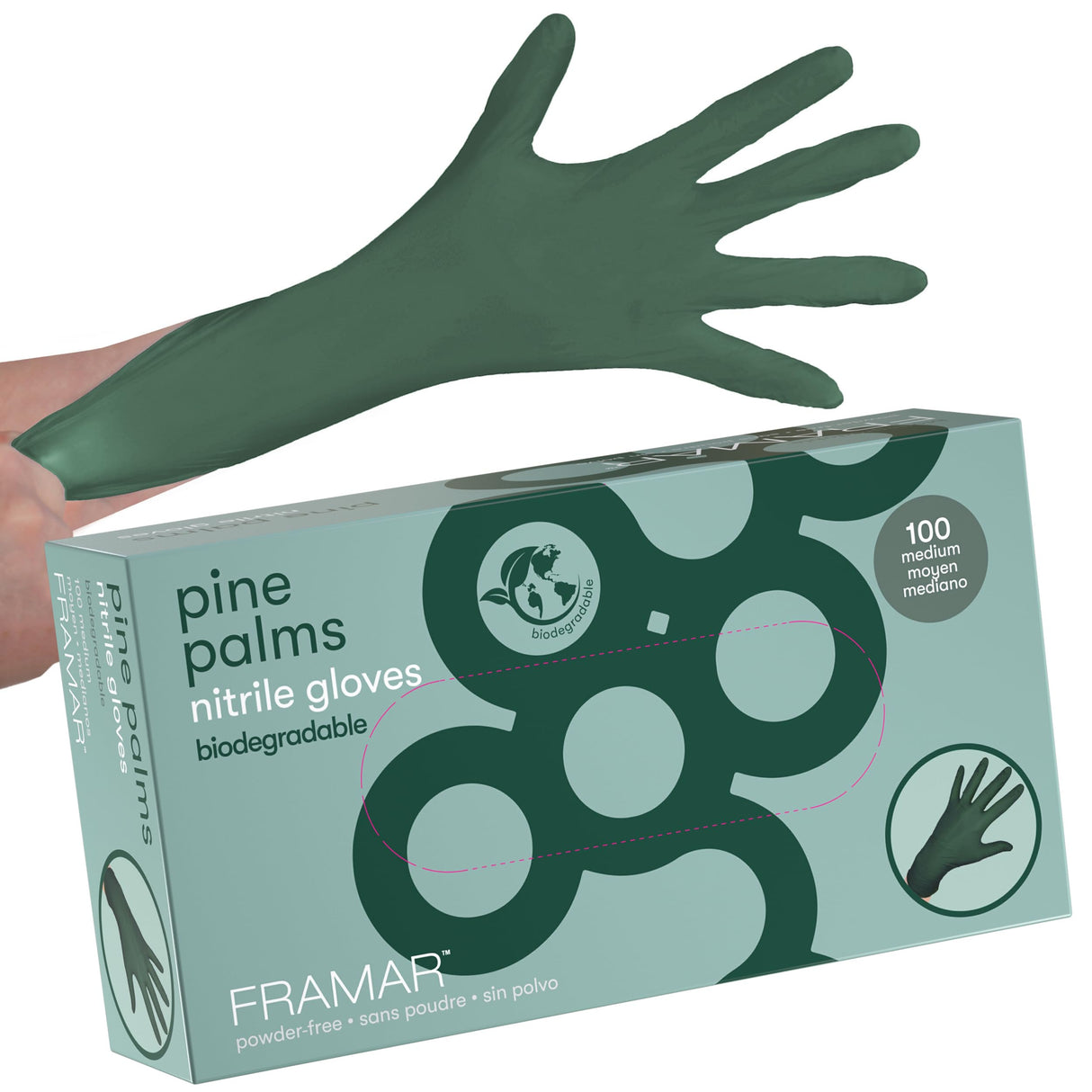 FRAMAR Green Gloves Disposable Latex Free – Heavy Duty Nitrile Gloves Medium, Disposable Gloves Medium Nitrile Gloves, Tattoo Gloves, Guantes FRAMAR