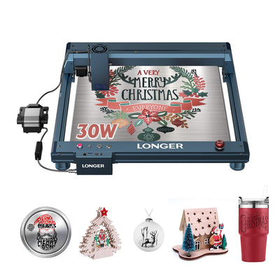 Longer Laser B1, 36W Laser Cutter and Engraver with a 32-bit High-Speed Motherboard, 30,000mm/min Speed, and Air Assist. 180W Engraver for DIY, CNC