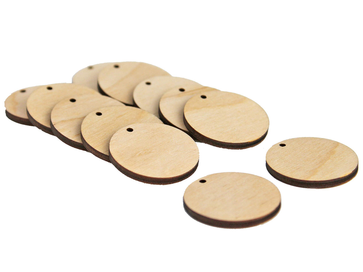 ALL SIZES BULK (12pc to 100pc) Unfinished Wood Laser Cutout Circle Rounds Dangle Earring Jewelry Blanks Shape Crafts Made in Texas Texan Wood Crafts