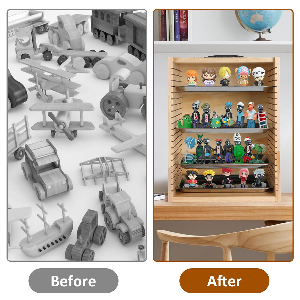 Olasme Miniatures Display Cases Miniatures Storage Case Wooden Miniatures Carrying Case Collectibles Travel Box Olasme