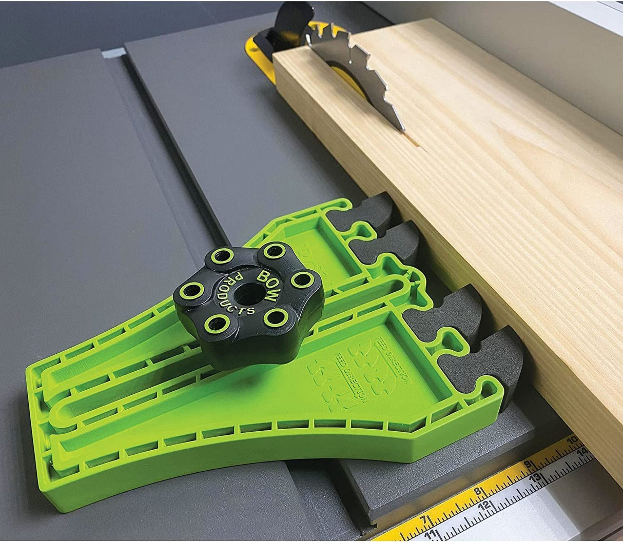 BOW Products Portable Saw Featherbaord FP5 - Featherboard for Tables Saws, Contractor Saws or Smaller Table Surfaces - EVA Feathers that Reduce BOW Products