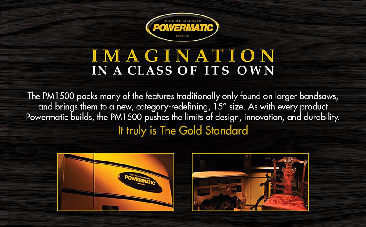 Powermatic PM1500, 15-Inch Woodworking Bandsaw, 3HP, 1PH 230V (1791500) Powermatic