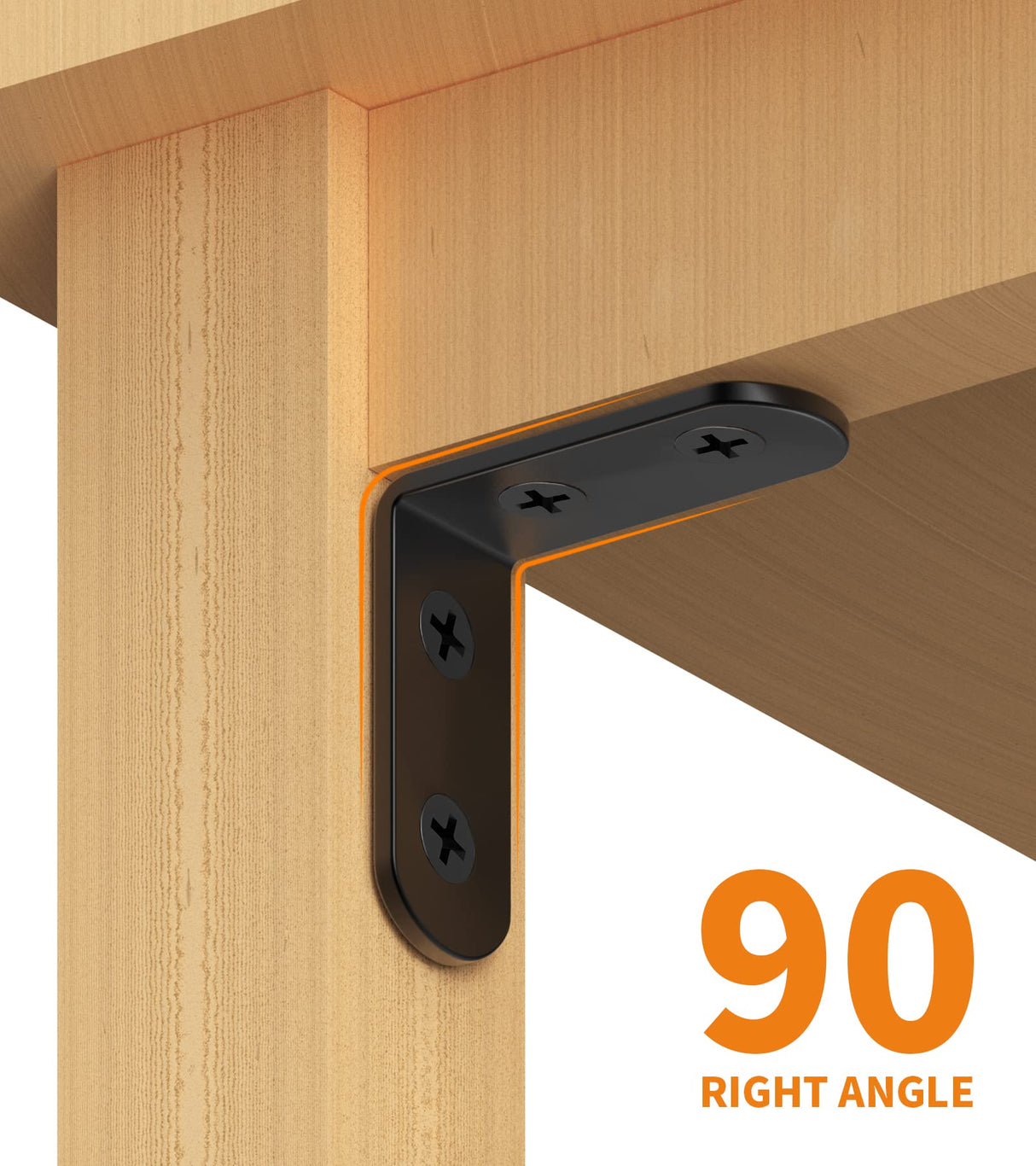 18PCS L Bracket Corner Bracket, FATLODA Stainless Steel L Brackets for Shelves, Black Small Right Angle Bracket, Metal Corner Brace for Wood FATLODA