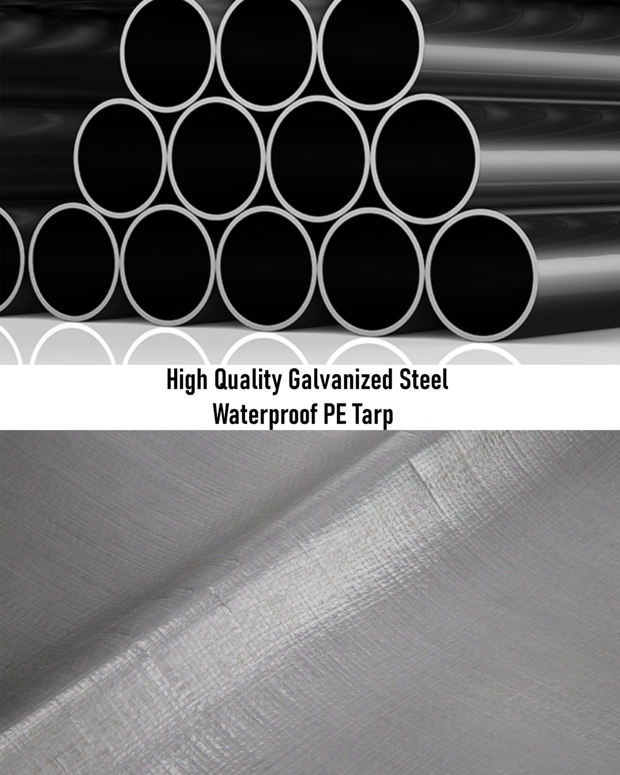 DEXSO Carport 10'x20' Portable Garage, Reinforced Steel Poles and 180g PE Heavy Duty & Waterproof Canopy, 4 Roll-up Doors, 4 Ventilated Windows, for DEXSO