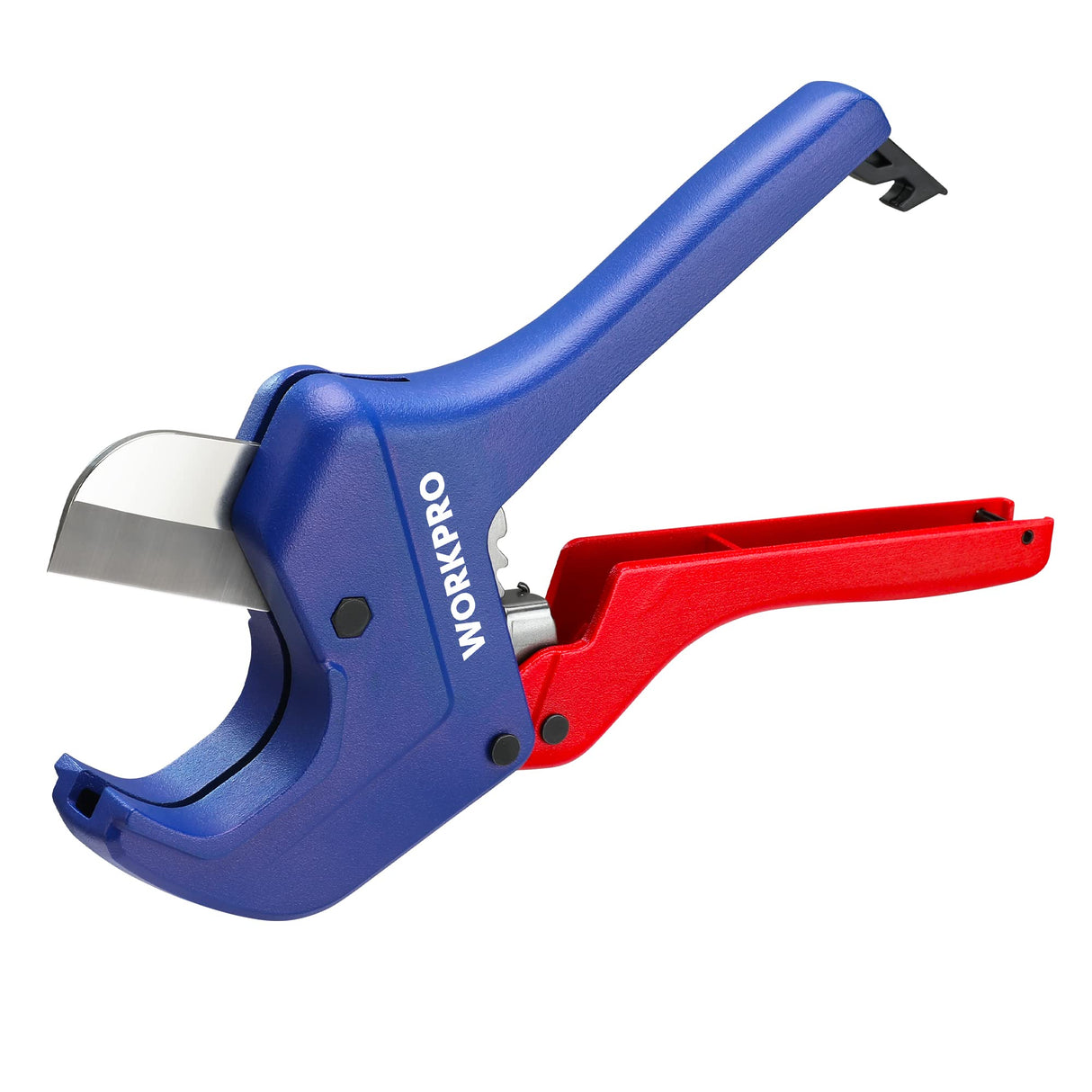 WORKPRO Ratchet PVC Pipe Cutter Tool, up to 1-5/8" PEX, PVC, PPR and Plastic Hoses, Pipe Cutters with Sharp 5Cr15MoV Stainless Steel Blades, Suitable WORKPRO