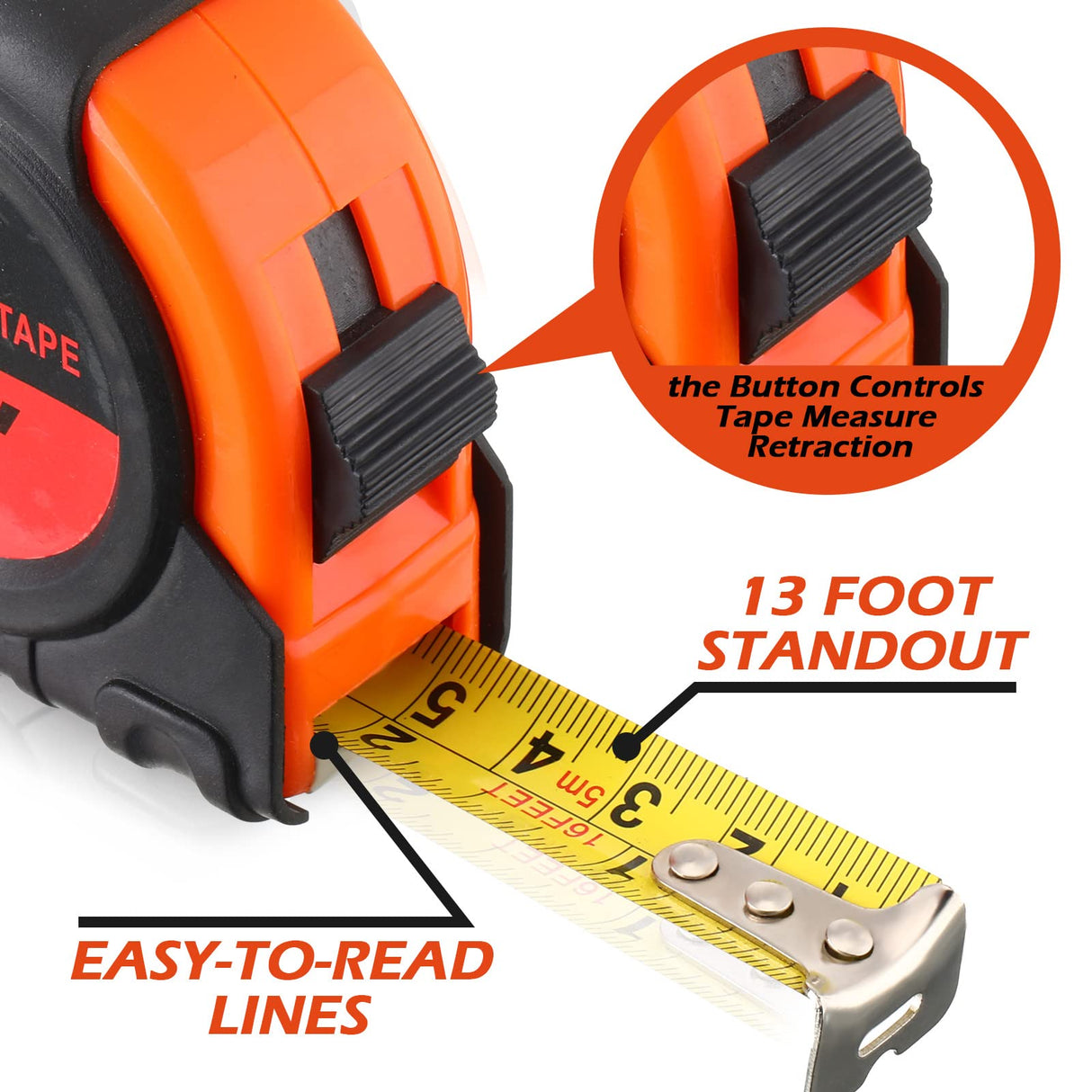 20 Pieces Tape Measure 12 Feet Measuring Tape Easy Read Measurement Tape Retractable Tape Measurer with Fractions 1/8 Measurement Yunsailing