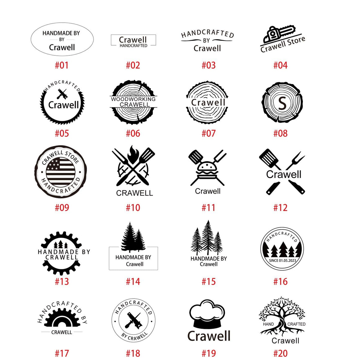 Custom Branding Iron by Crawell for Wood, Leather, and Crafts – Perfect for Personalized Gifts Crawell