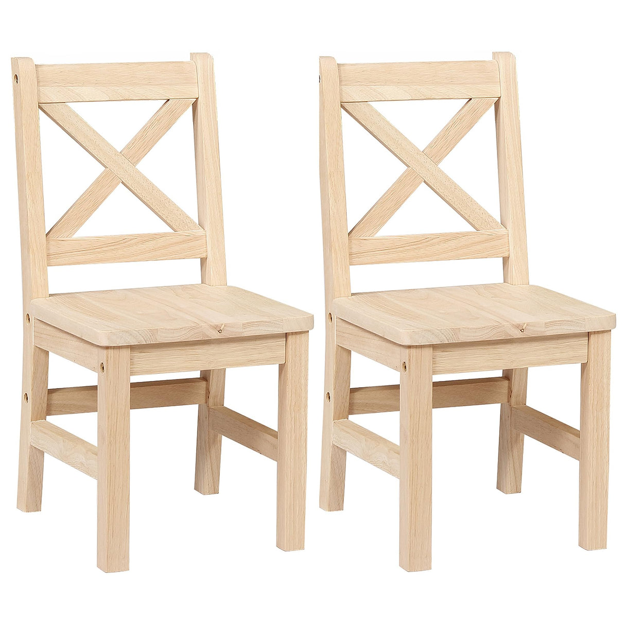eHemco Solid Hard Wood Kids Table and Chair Set (2 Chairs Included), Unfinished, 3 Piece Set eHemco