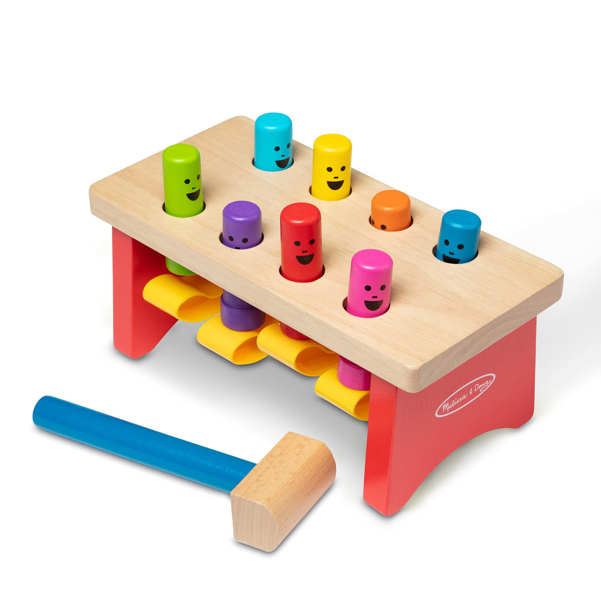 Melissa & Doug Deluxe Pounding Bench Wooden Toy With Mallet - STEAM Toddler Toy Melissa & Doug