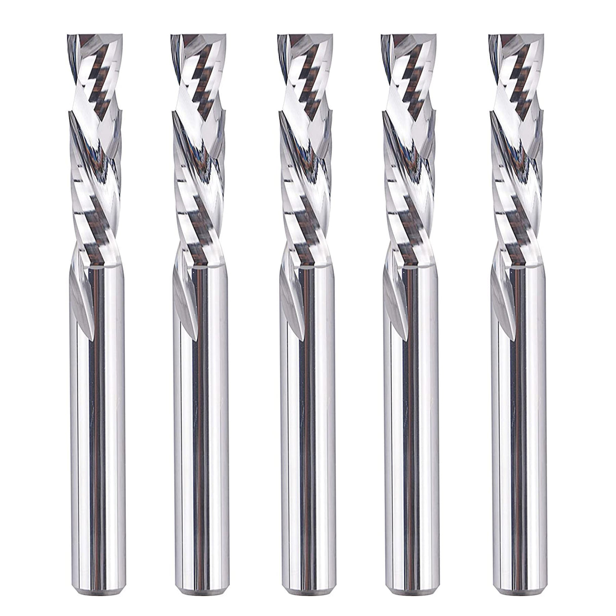 SpeTool 5PCS Compression Router Bits 1/4 inch Shank 1/4" Cutting Diameter ,Carbide UP Down CNC Router Bits Set Wood Router End Mills Carving Slotting SpeTool