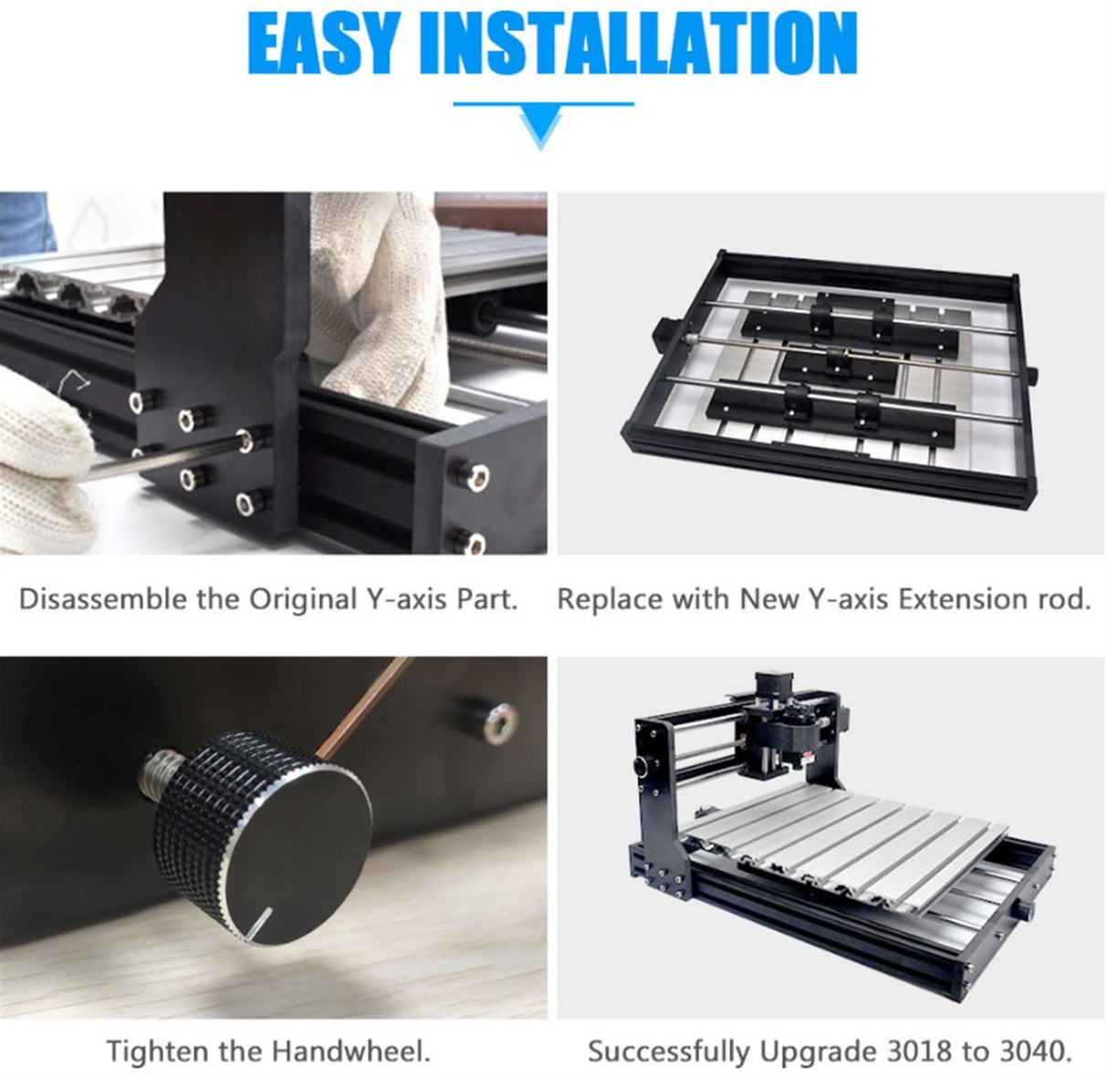 CNC 3018 Pro Upgrade Extension Kit For 3018 To 3040 Compatible For 3018 Pro CNC Engraving Milling Machine Generic