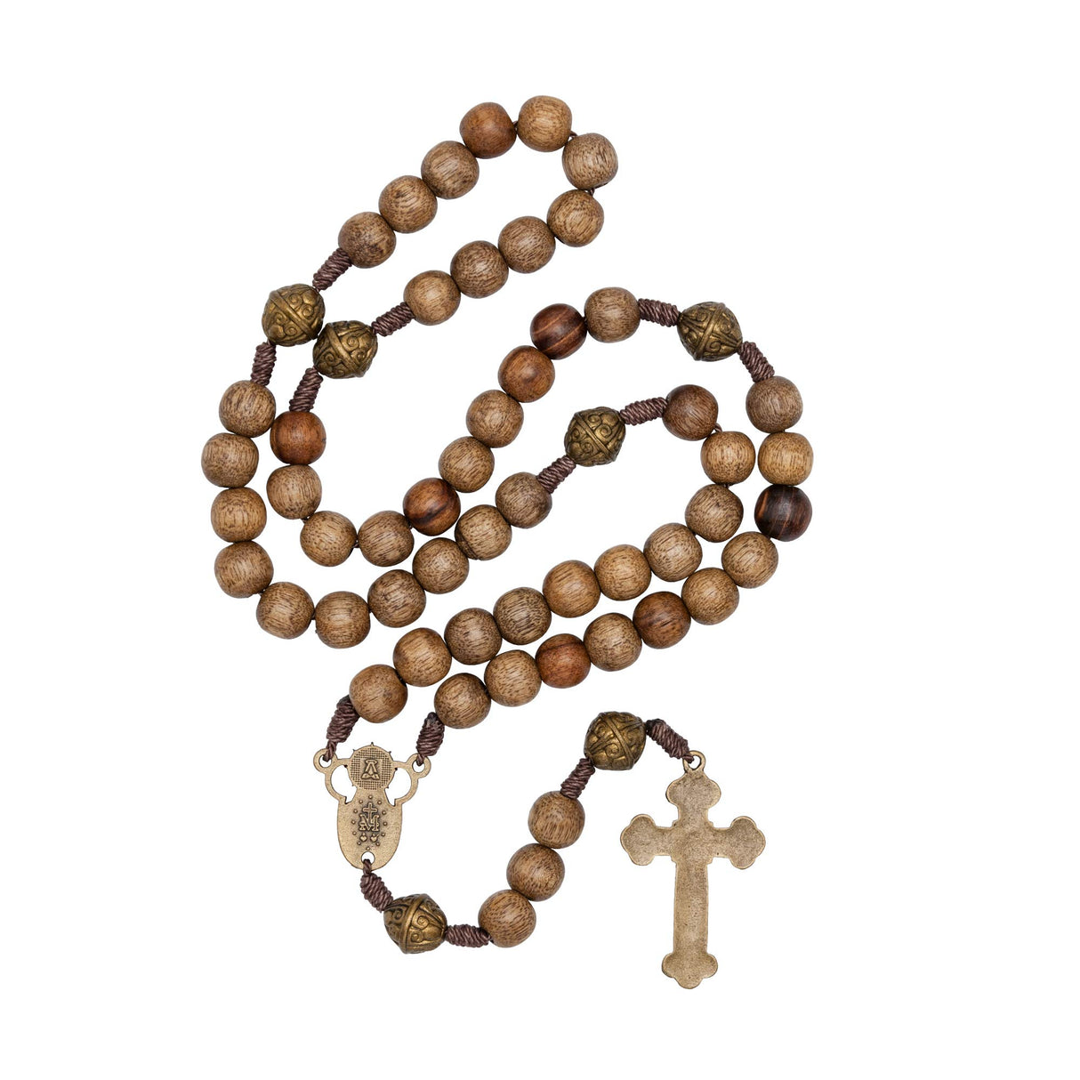 Intercession™ Our Father Sacred Handmade Solid Wood Rosary (Our Lady - Walnut) Intercession