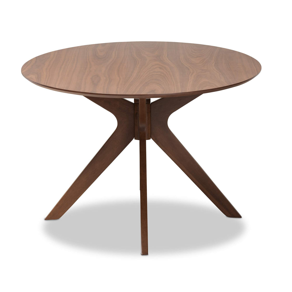Baxton Studio Monte Mid-Century Modern Walnut Brown Finished Wood 71-Inch Oval Dining Table Baxton Studio