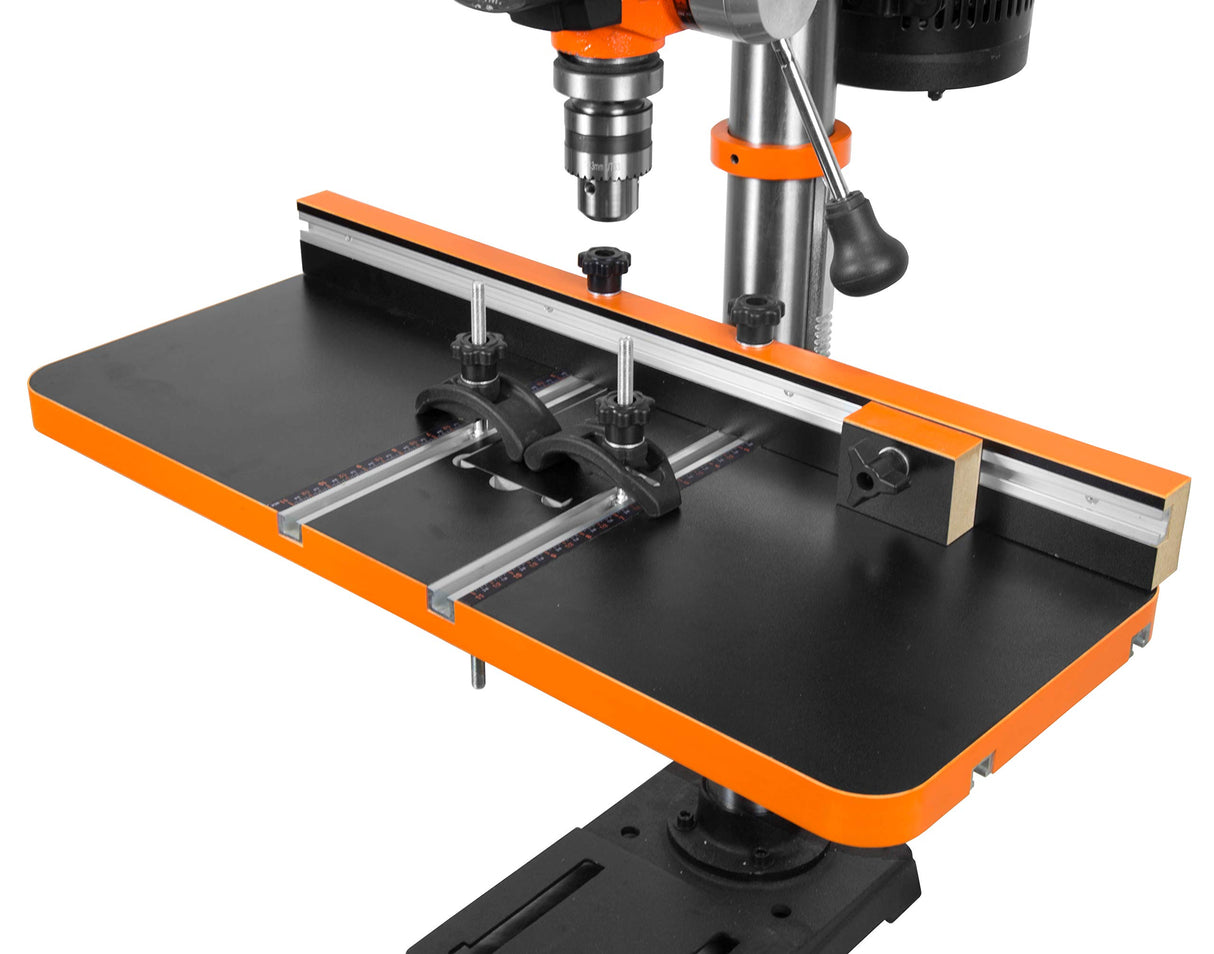 WEN 4208T 2.3-Amp 8-Inch 5-Speed Benchtop Drill Press & DPA2513 24-by-12-Inch Drill Press Table with an Adjustable Fence and Stop Block WEN