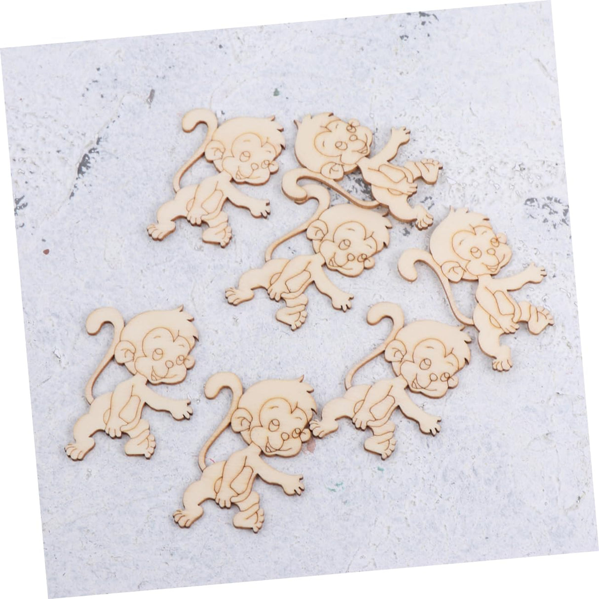 SEWACC 40 Pcs Unfinished Wood Monkey Cutout Shapes Wood Cutouts for DIY Crafts Wood Letters Crafts Dining Table Decor Desk Topper Unfinished Wooden SEWACC