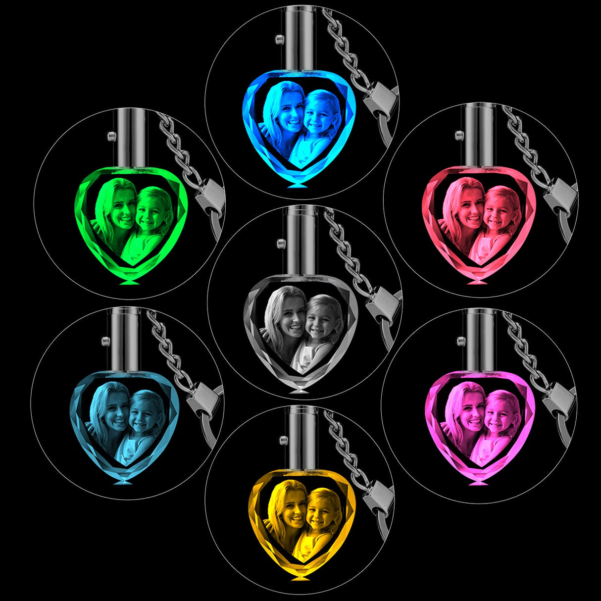 YanNanKe Personalized Crystal Keychain Photo Custom Laser Engraved Crystal Keychain YanNanKe