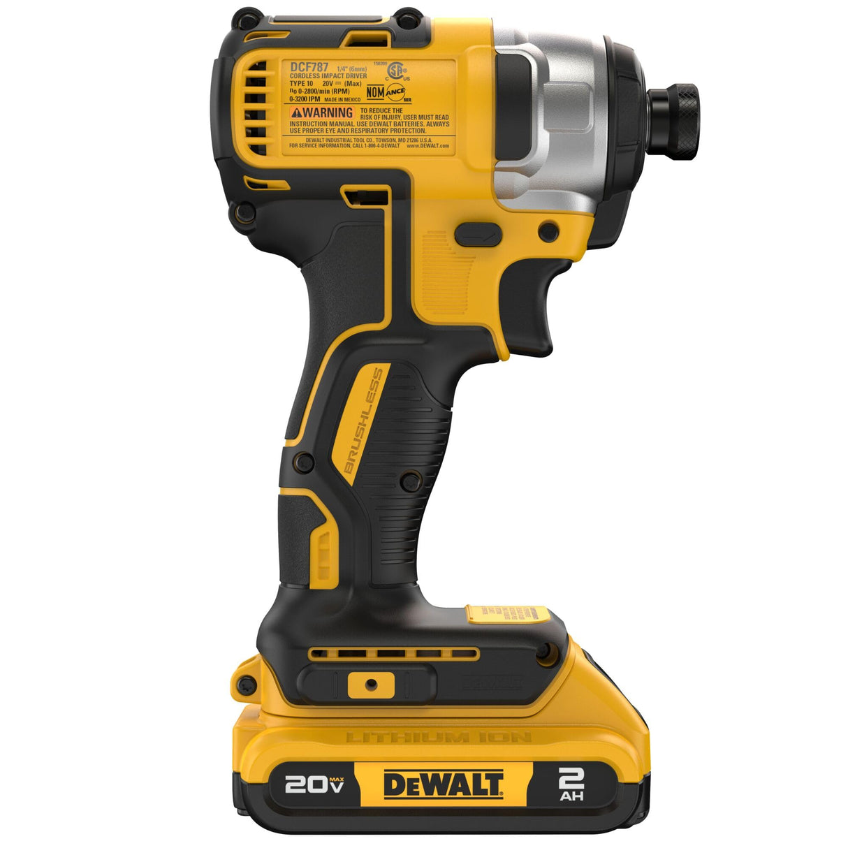 DEWALT 20V MAX Impact Driver, 1/4 Inch, Battery and Charger Included (DCF787D1) DEWALT