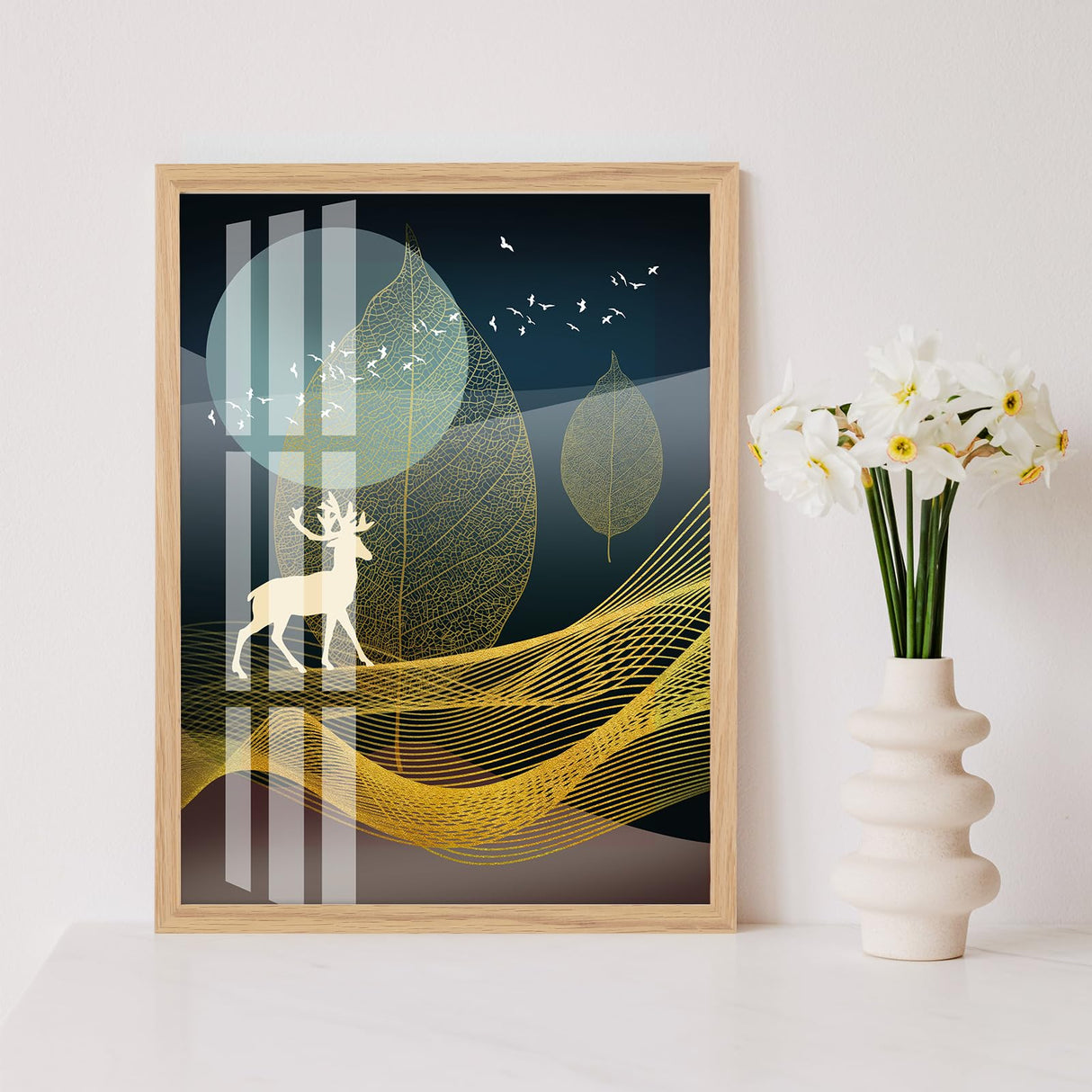 puthiac 11x14 Oak Wood Picture Frame - Minimalist 11x14 Poster Frame, 11"x14" Frame Wood, Natural Solid Wooden Picture Frames for Wall Art Photo and puthiac