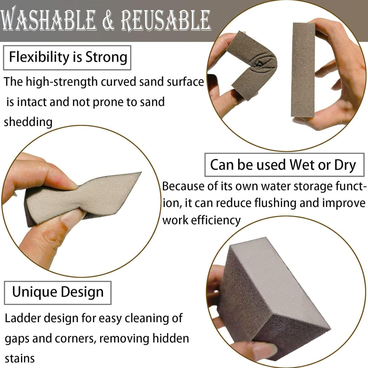 M-jump 8 Pack Single Sanding Sponge Kit- 60/80/120/220- Coarse Medium Fine Grit,Washable and Reusable Sanding Blocks for Wood-Working Sanding Metal M-jump