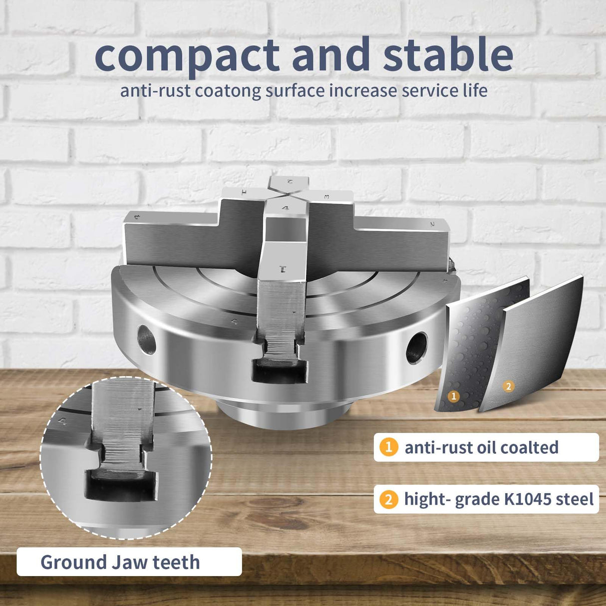 NNBWKIXI 4 Inch Wood Lathe Chuck Set 4 Jaws Self-Centering Lathe Chucks Thread 1 x 8TPI Lathe Chuck for Woodturning NNBWKIXI