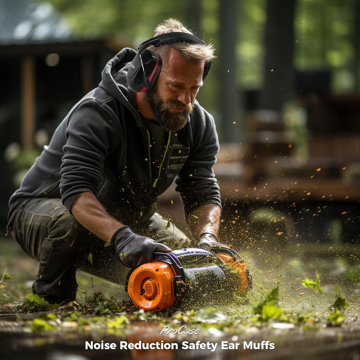 ProCase Noise Reduction Safety Ear Muffs, Hearing Protection Earmuffs, NRR 28dB Noise Sound Protection Headphones for Shooting Gun Range Mowing ProCase