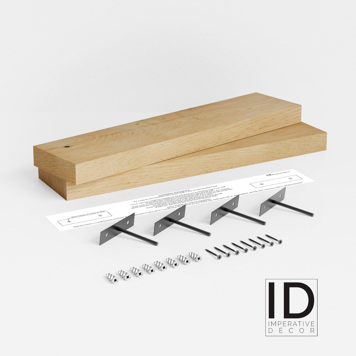 Rustic Floating Wall Shelves Set of 2 by Imperative Décor - Versatile Wooden Display for Home and Office Imperative Décor