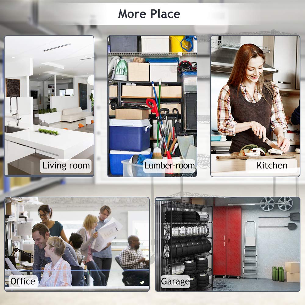 6 Tier Adjustable Wire Shelving Unit w/Casters, NSF Commercial Metal Storage Garage Shelves, 4800 LBS Capacity, Heavy Duty Standing Rack for Payhere