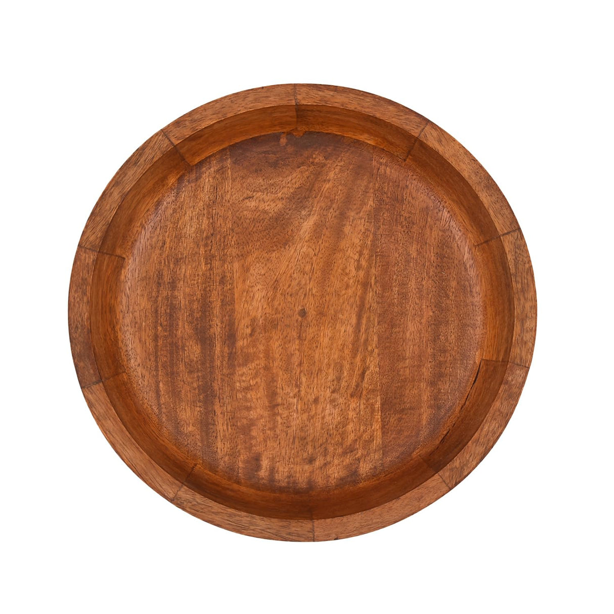 EDHAS Mango Wood Decorative Round Carved Bowl for Decoration, Centerpiece Bowl for Table (10" x 10" x 2.5") EDHAS