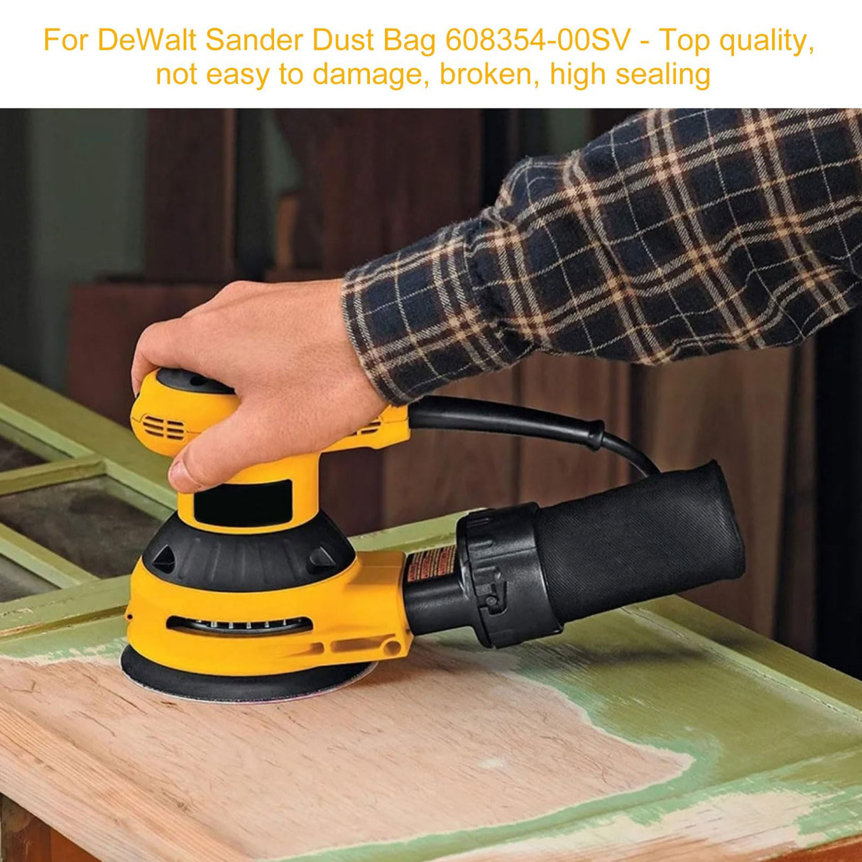 Sander Dust Bag 608354-00SV for Dewalt Orbital Sander Replaces for Dewalt Sander Parts 608354-00, 380412-00 and 624307-00 RMSPO
