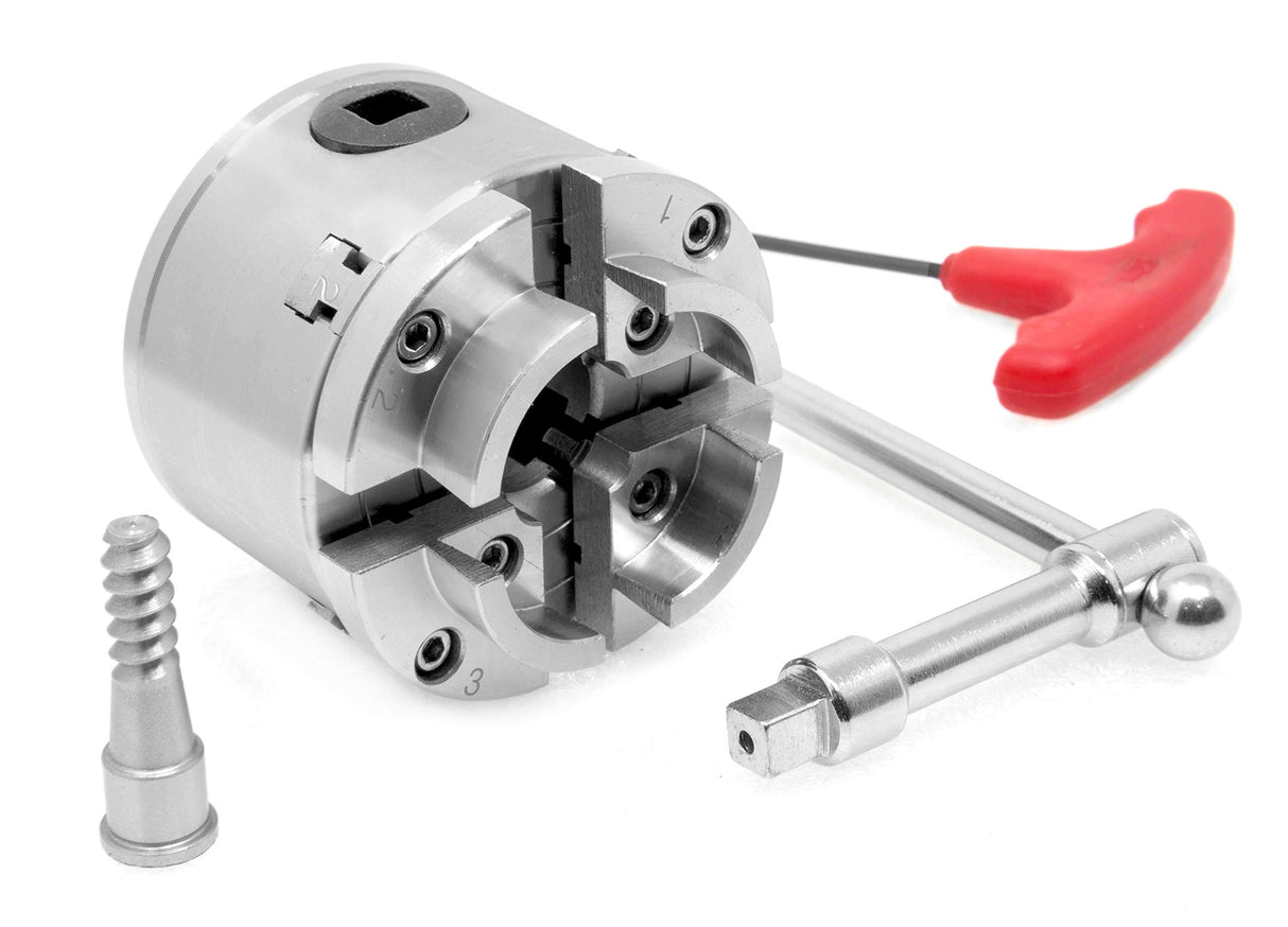 WEN LA4275 2.75-Inch 4-Jaw Self-Centering Keyed Lathe Chuck Set with 1-Inch x 8TPI Thread WEN