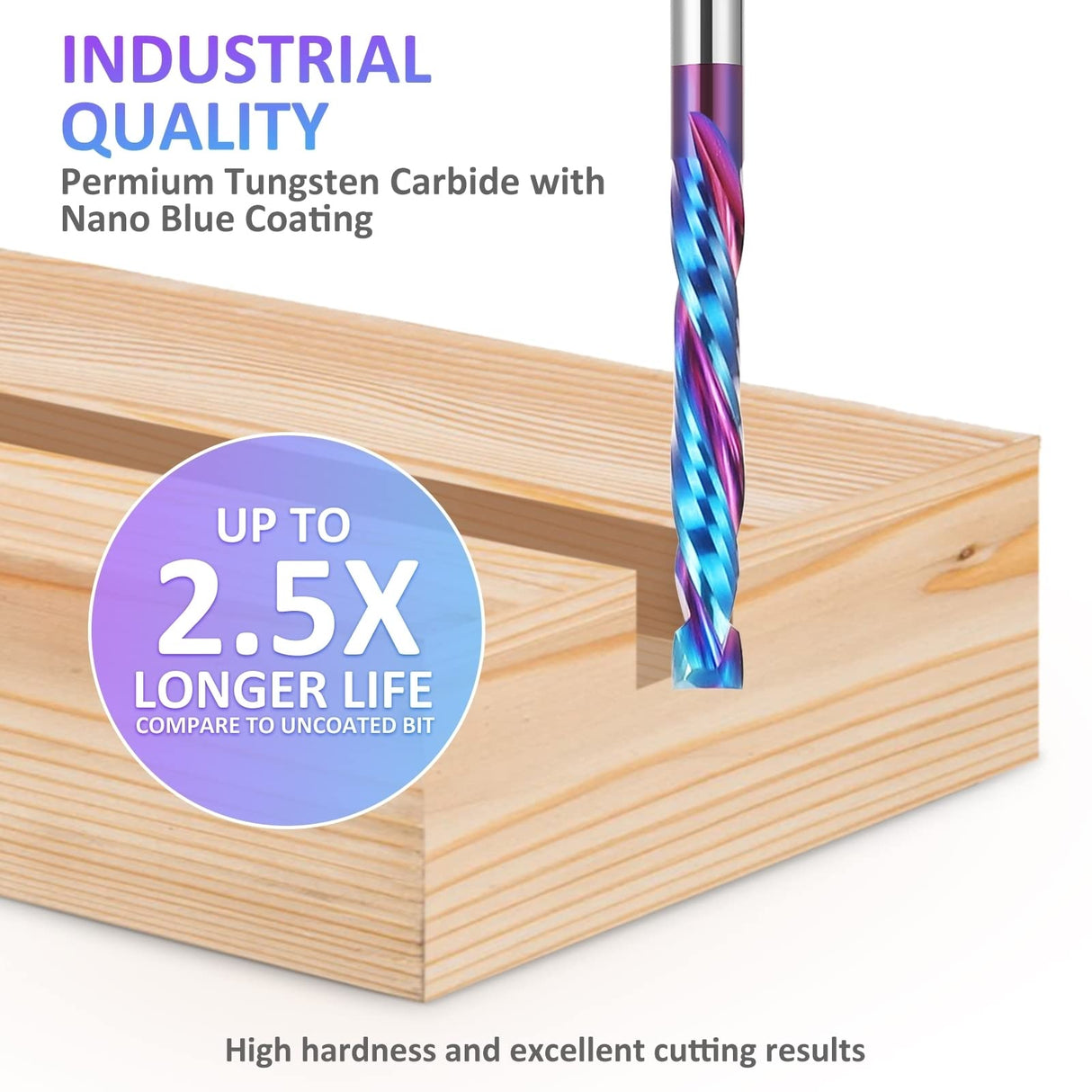 HQMaster Up & Down Cut Bit 1/8" Shank Compression Bit Spiral CNC Router Bits End Mill Tungsten Carbide Milling Cutter Set 5 Pack HQMaster