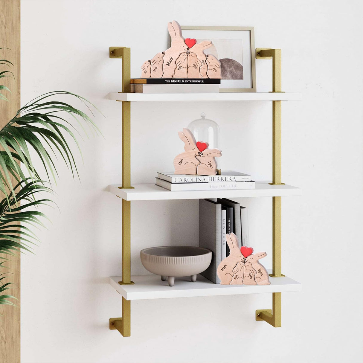 Personalized Wooden Bear Puzzle with 2-8 Names Custom Family Name Puzzle Customized Wooden Puzzle Gifts for Christmas JOBFLY